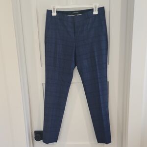 Banana Republic Navy and Pink Fully Lined Plaid Pants